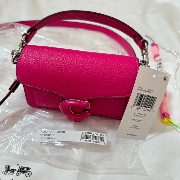 NWT Coach Dragonfruit Tabby Bag 12 - Mini Micro Bag (Hot Pink Fuchsia Color) - Picture 4 of 8